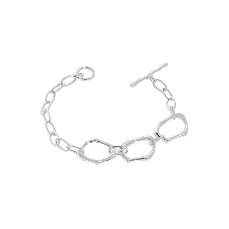 S'SETEEL Geometric Texture 925 Silver Bracelet