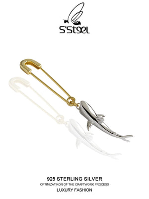Sterling Silver Shark Earring 925