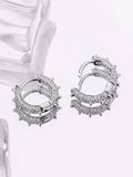 925 Silver Rivet Zircon Hoops Earrings for Women