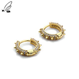 925 Silver Rivet Zircon Hoops Earrings for Women