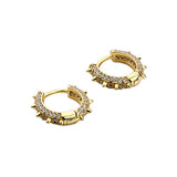 925 Silver Rivet Zircon Hoops Earrings for Women