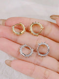 925 Silver Rivet Zircon Hoops Earrings for Women