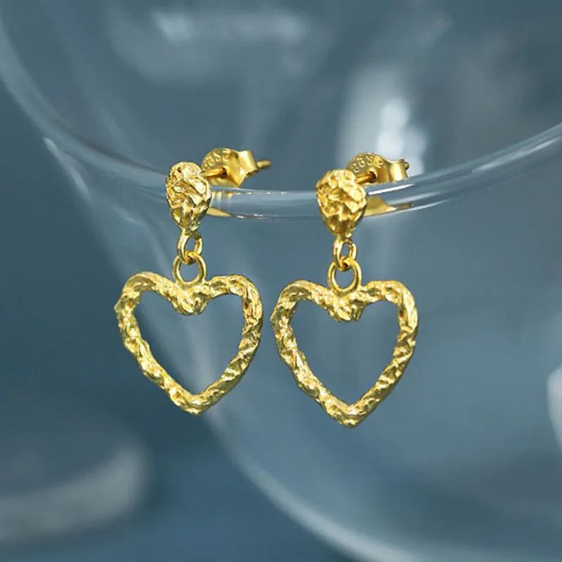925 Sterling Silver Love Heart Stud Earrings for Women Gift