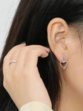 925 Sterling Silver Love Heart Stud Earrings for Women Gift