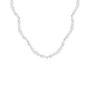 925 Silver Baroque Pearl Choker Necklace Party Jewelry