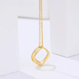 925 Silver Geometric Pendant Necklace Minimalist Jewelry
