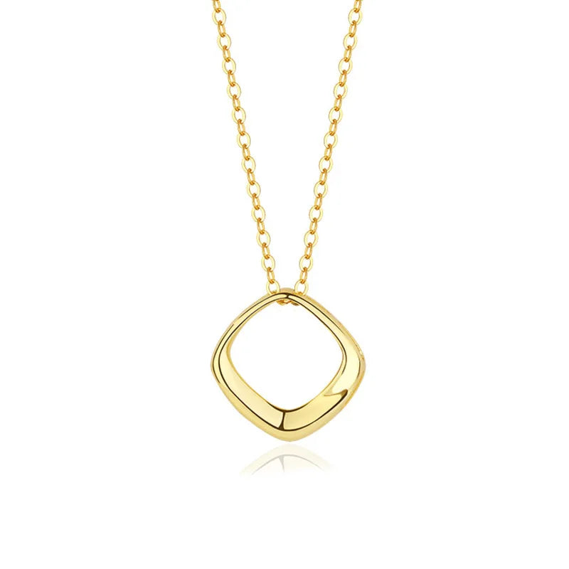 925 Silver Geometric Pendant Necklace Minimalist Jewelry