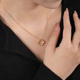 925 Silver Geometric Pendant Necklace Minimalist Jewelry
