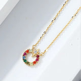 925 Silver Star Necklace with Zircon Pendant for Girlfriend