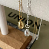 925 Silver Water Drop Pendant Necklace Vintage Gothic Party Jewelry