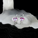 925 Silver Zircon Drop Earrings Minimalist Love Heart Piercing Earings