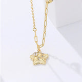 S'STEEL 925 Silver Zircon Moon Star Pendant Necklaces For Women