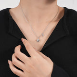 S'STEEL 925 Silver Zircon Moon Star Pendant Necklaces For Women