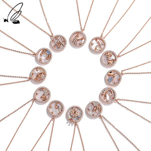 925 Silver 12 Constellations Necklace Choker Fine Jewelry