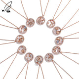 925 Silver 12 Constellations Necklace Choker Fine Jewelry