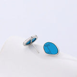 925 Silver Abalone Shell Stud Earrings Turquoise Women's Hypoallergenic Jewelry