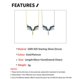 925 Silver Angel Wing Pendant Necklace Turquoise Y2k Jewelry