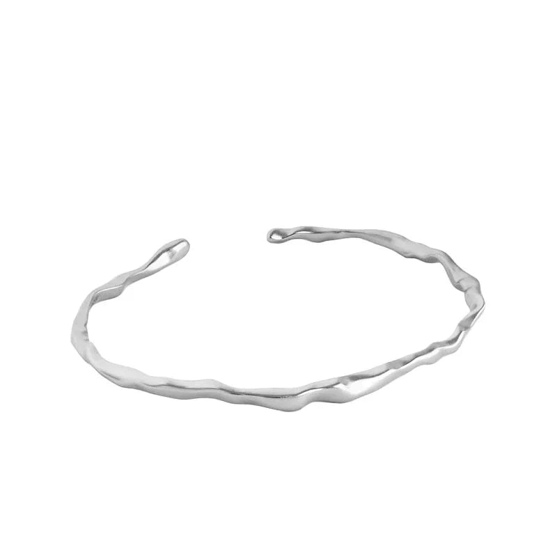 925 Silver Bangles for Women Open Cuff Bracelet Bangle Fine Jewelry