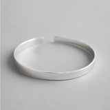 Minimalist 925 Sterling Silver Bangles Open Bracelet for Women