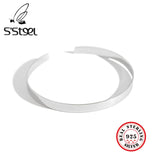 Minimalist 925 Sterling Silver Bangles Open Bracelet for Women