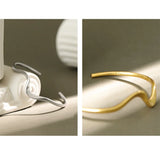925 Silver Bangles Women Irregular Wave Resizable Cuff Bangle Fine Jewelry