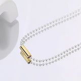 925 Silver Bead Chain Choker Necklace Trending Jewelry