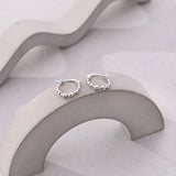 925 Sterling Silver Bead Hoop Earrings For Women Hypoallergenic Jewelry