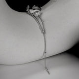 925 Silver Chain Clip-On Tassel Ear Cuff Earrings for Women