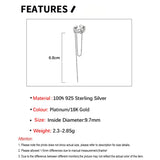 925 Silver Chain Clip-On Tassel Ear Cuff Earrings for Women