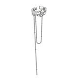 925 Silver Chain Clip-On Tassel Ear Cuff Earrings for Women