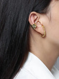 925 Sterling Silver Clip Earrings Minimalist Concave Convex for Women's Party