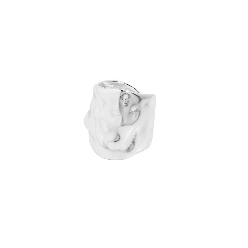 925 Sterling Silver Clip Earrings Minimalist Concave Convex for Women's Party