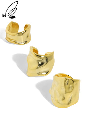 925 Sterling Silver Clip Earrings Minimalist Concave Convex for Women's Party