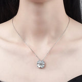 925 Silver Clover Necklace Shell Diamond Heart Pendant Magnetic Necklaces
