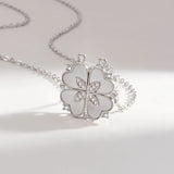 925 Silver Clover Necklace Shell Diamond Heart Pendant Magnetic Necklaces
