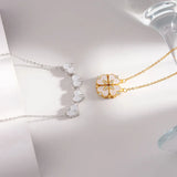925 Silver Clover Necklace Shell Diamond Heart Pendant Magnetic Necklaces