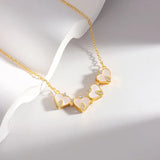 925 Silver Clover Necklace Shell Diamond Heart Pendant Magnetic Necklaces