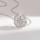 925 Silver Clover Necklace Shell Diamond Heart Pendant Magnetic Necklaces