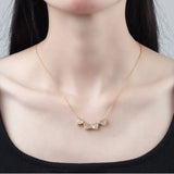 925 Silver Clover Necklace Shell Diamond Heart Pendant Magnetic Necklaces