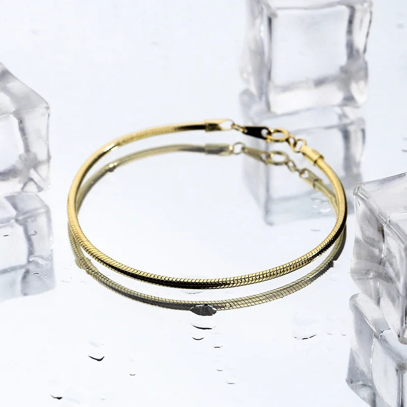 925 Sterling Silver Snake Bone Bracelet Women's Gothic Style