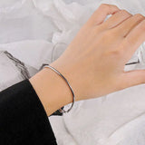 925 Sterling Silver Snake Bone Bracelet Women's Gothic Style