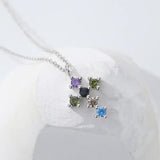 925 Sterling Silver Zircon Cross Pendant Necklace for Women