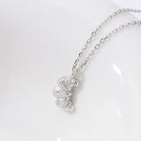 925 Silver Croissant Pendant Necklace Crescent Chain Kolye Jewelry