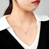 925 Silver Croissant Pendant Necklace Crescent Chain Kolye Jewelry