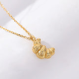 925 Silver Croissant Pendant Necklace Crescent Chain Kolye Jewelry