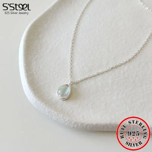 925 Sterling Silver Water Drop Pendant Necklace Dainty Accessory