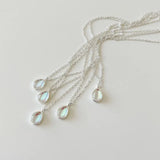 925 Sterling Silver Water Drop Pendant Necklace Dainty Accessory