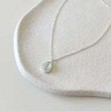 925 Sterling Silver Water Drop Pendant Necklace Dainty Accessory