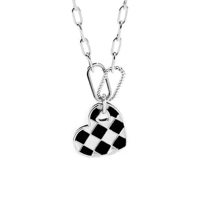 925  Silver Heart Locket Necklace For Women Vintage Geometry
