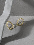 925 Silver Geometric Stud Earrings Texture Design for Women